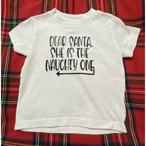 Santa Naughty Girl Christmas Holiday Girls T-Shirt Size 2T